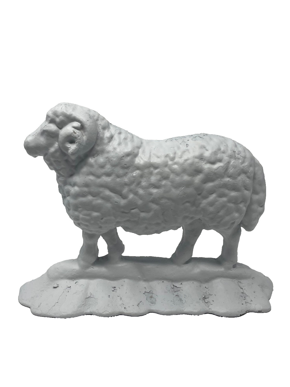 Antique 19thC Cast Iron Ram Door Stop, 1 White Free-Standing Heavy Antique 19thC Cast Iron Ram Door Stop, 1 White Free-Standing Heavy
