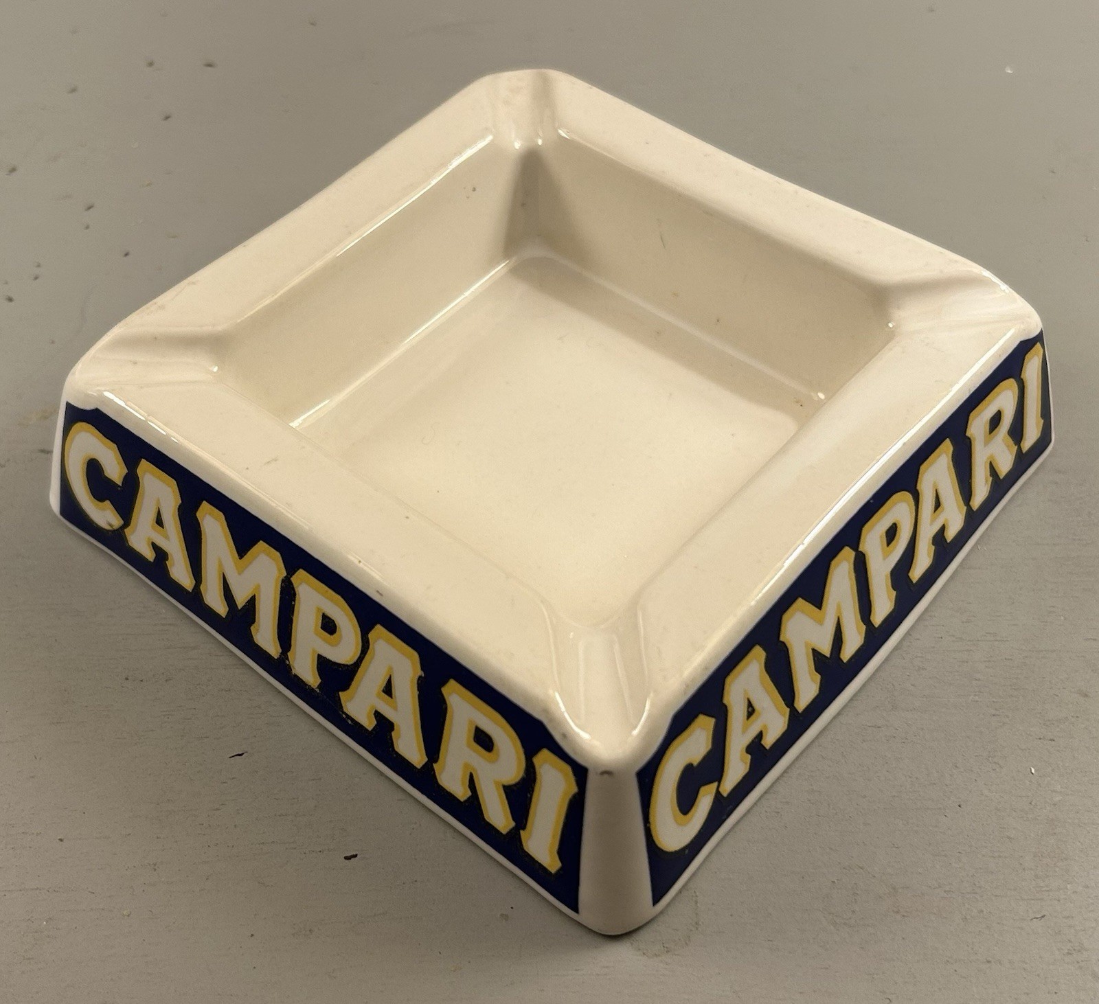 Vintage Campari Italy Ceramic Ashtray Aperitivo Barware Cocktail Cigar 5x5