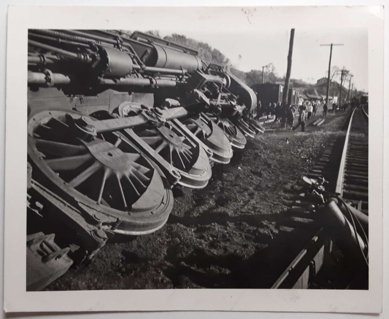 Northern Pacific Railroad Train Derailment in Montana: 1930's Snapshot Photo