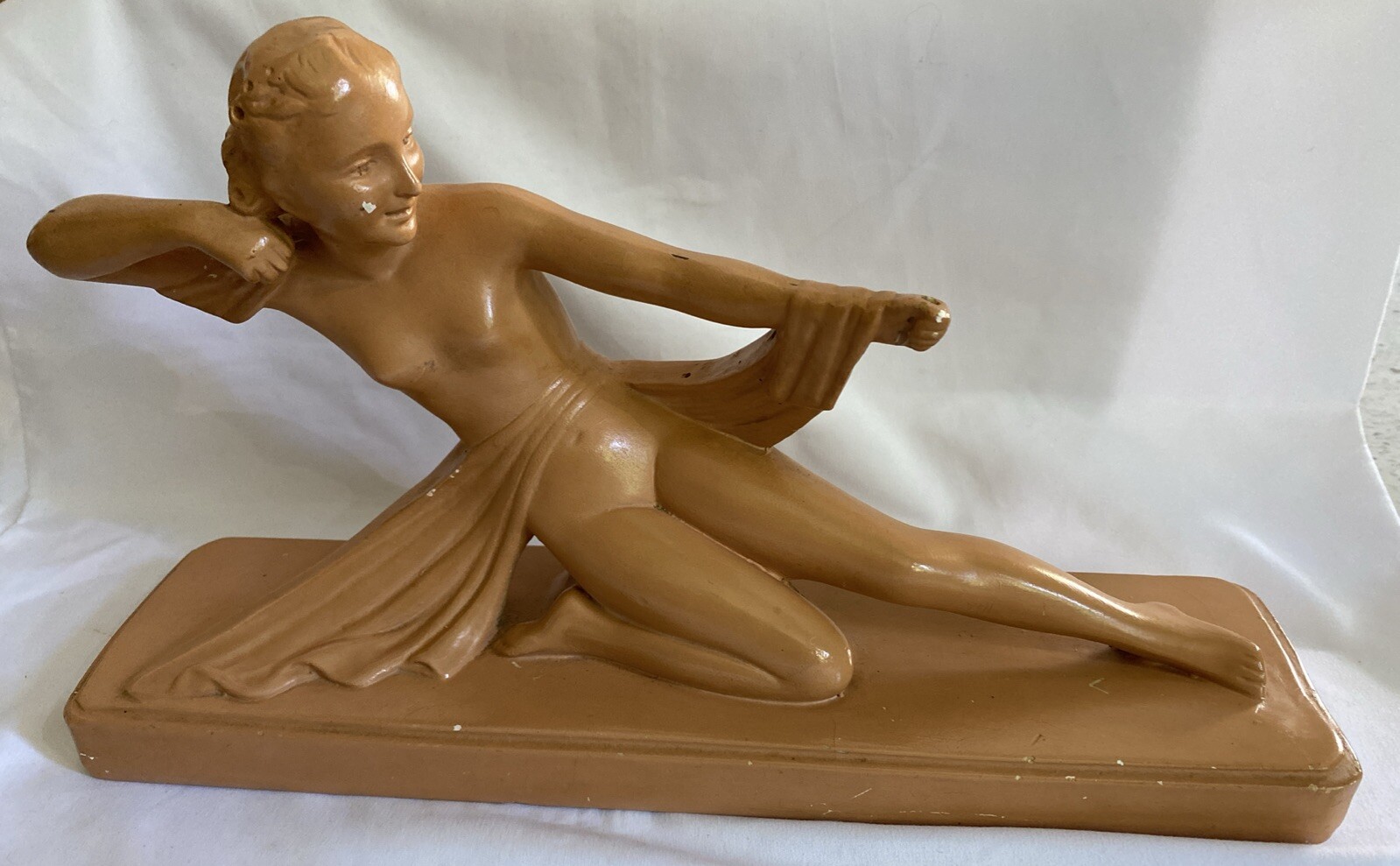 1930’s Ceramic Nude Female Archer Statue Figurine in the Style of Boutier unsign 1930’s Ceramic Nude Female Archer Statue Figurine in the Style of Boutier unsign