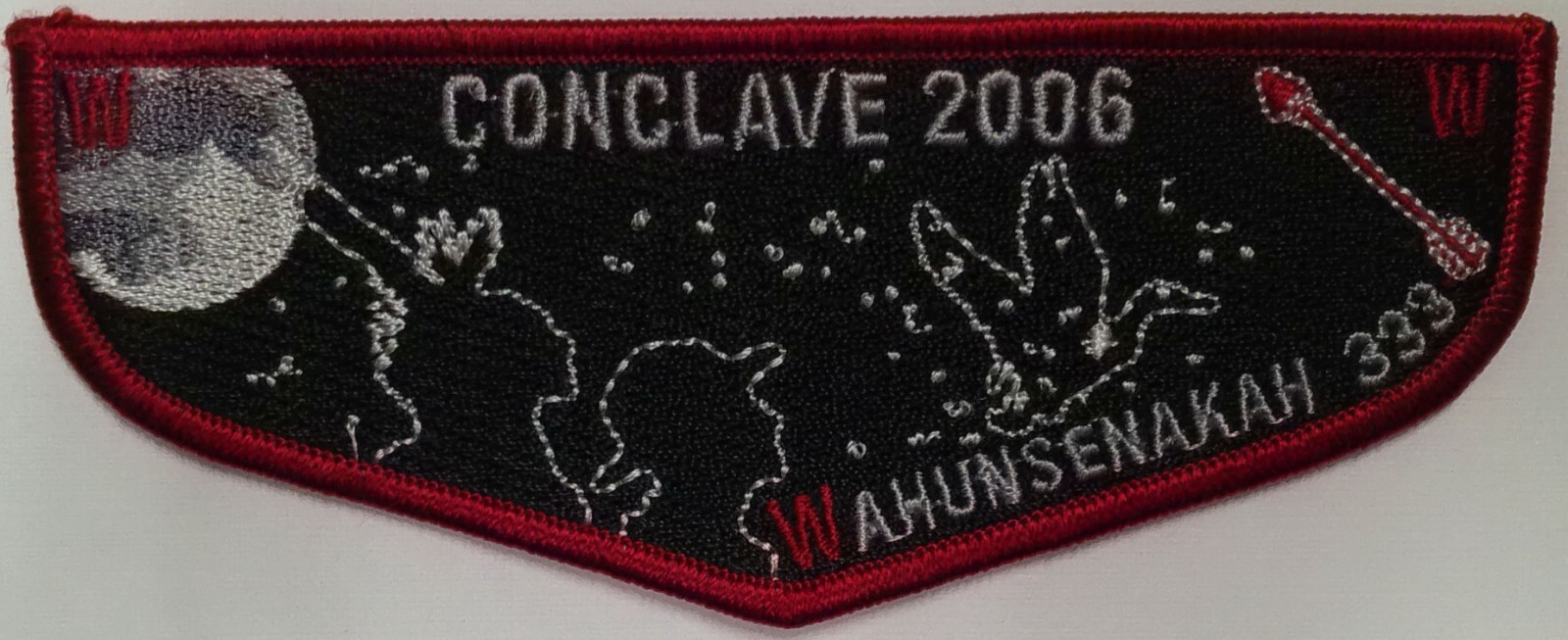 OA WAHUNSENAKAH LODGE 333 BSA COLONIAL VIRGINIA 2006 CONCLAVE DUCK GALAXY FLAP