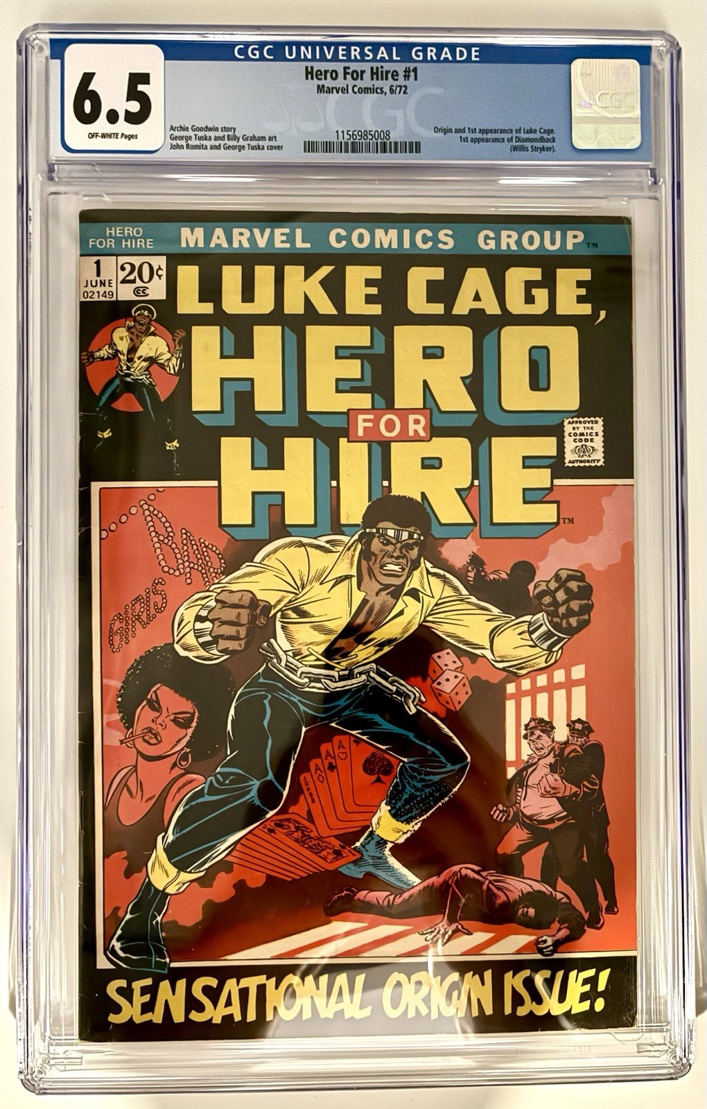 Hero For Hire #1 1972 CGC 6.5 F+🔑 1st Luke Cage 1st Diamondback