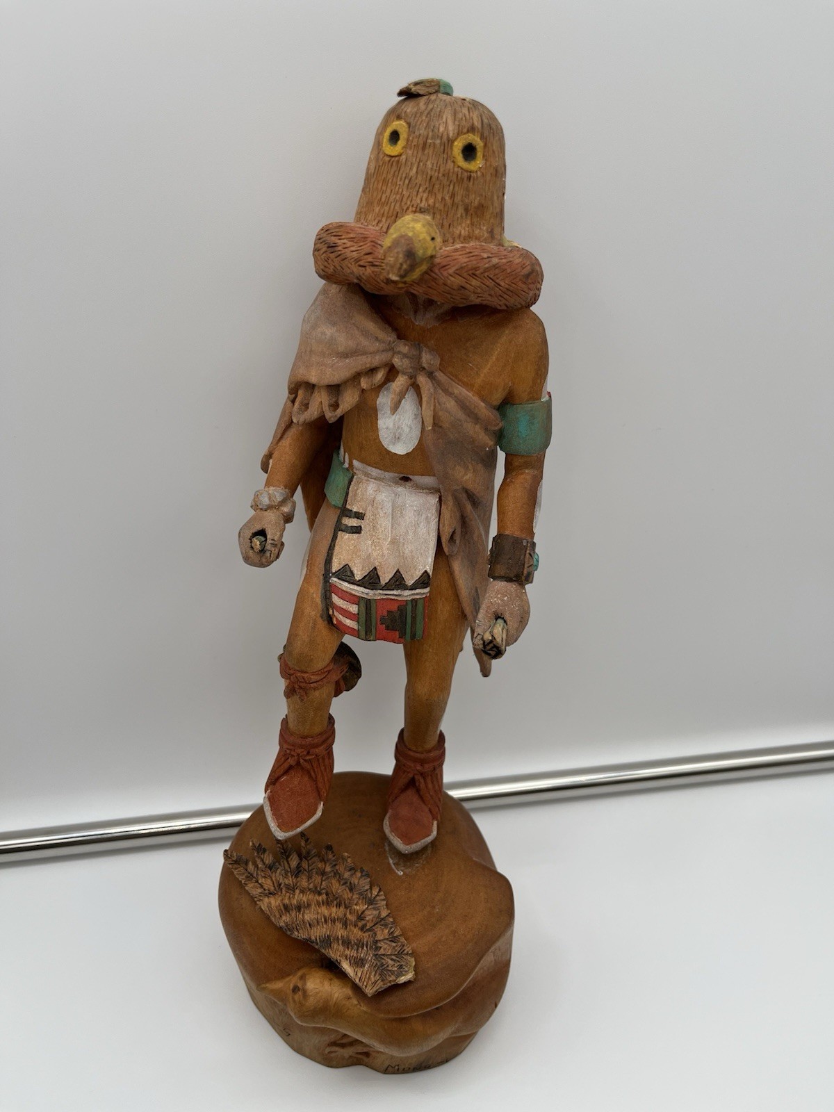 Brad Phillips Wood hand carved Hopi Supai Owl kachina Vintage 1987 Second Mesa