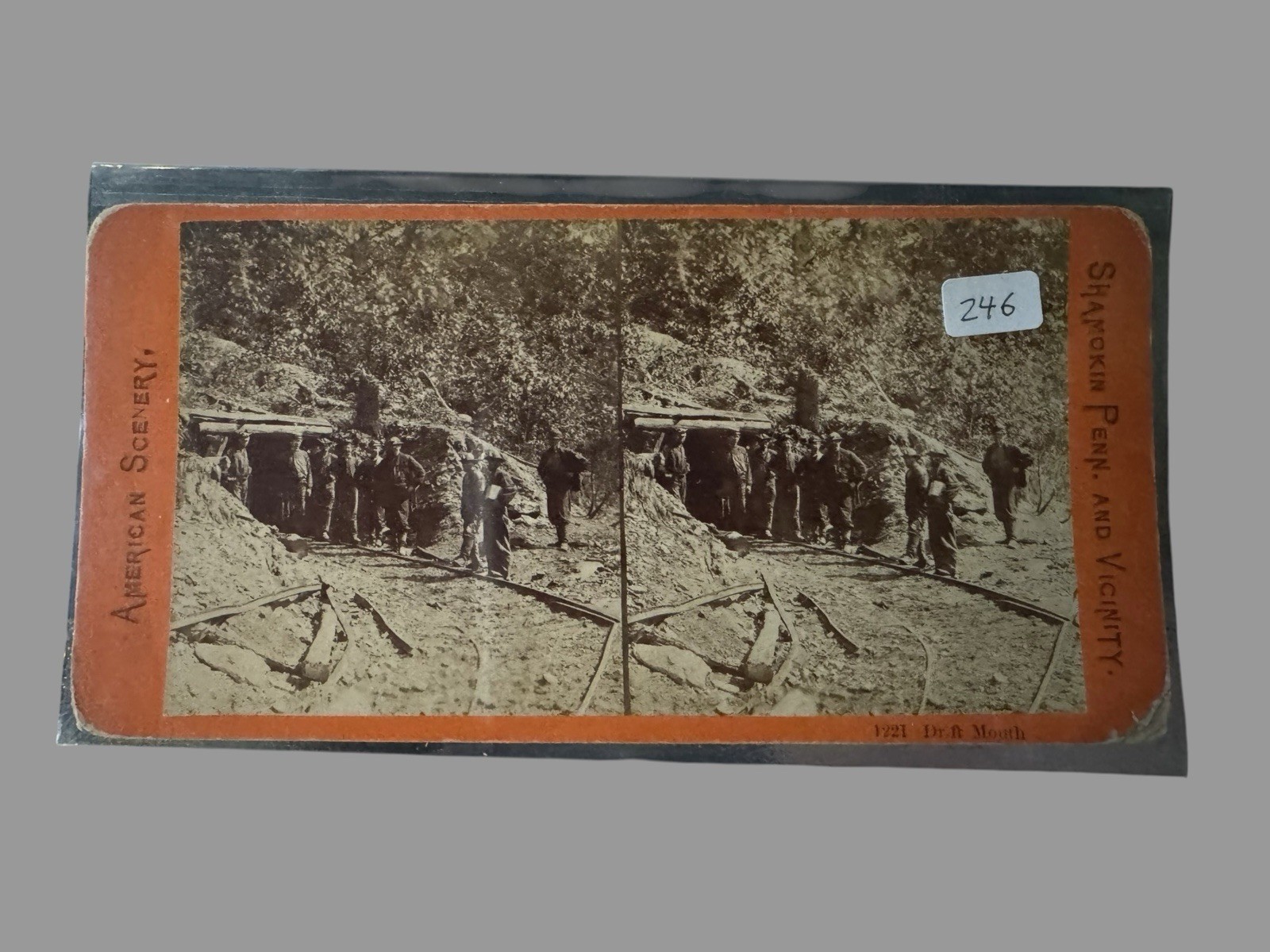 1870s Shamokin PA Coal Miners Drift Mouth Stereoview Anthracite Mining #1221