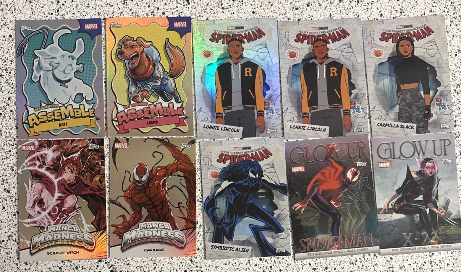 Topps 2026 Marvel Neon Base Insert Card Lot 10 Cards NM