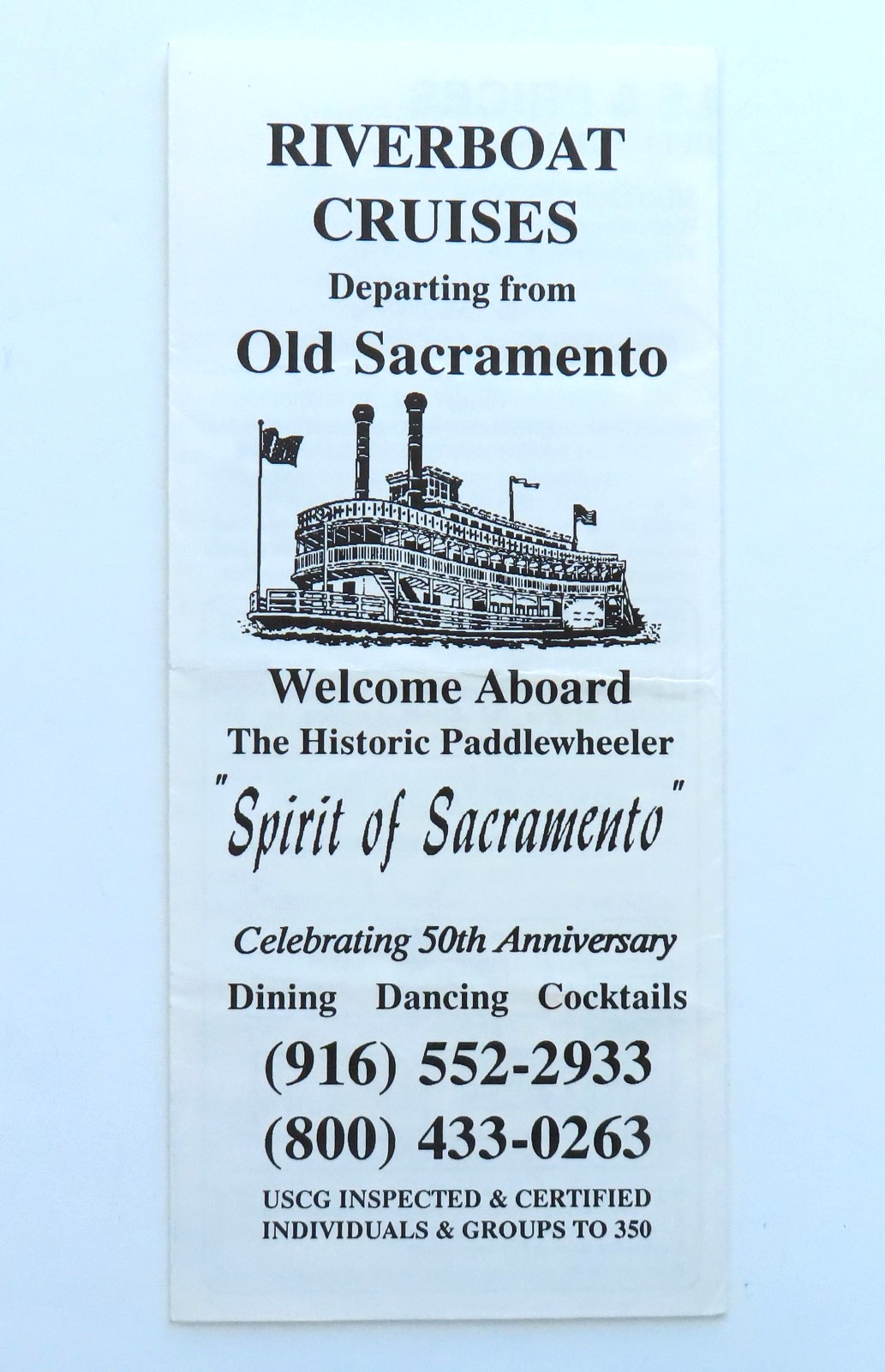 Spirit Of Sacramento Riverboat Cruises Travel Brochure Vintage 1992 California Spirit Of Sacramento Riverboat Cruises Travel Brochure Vintage 1992 California