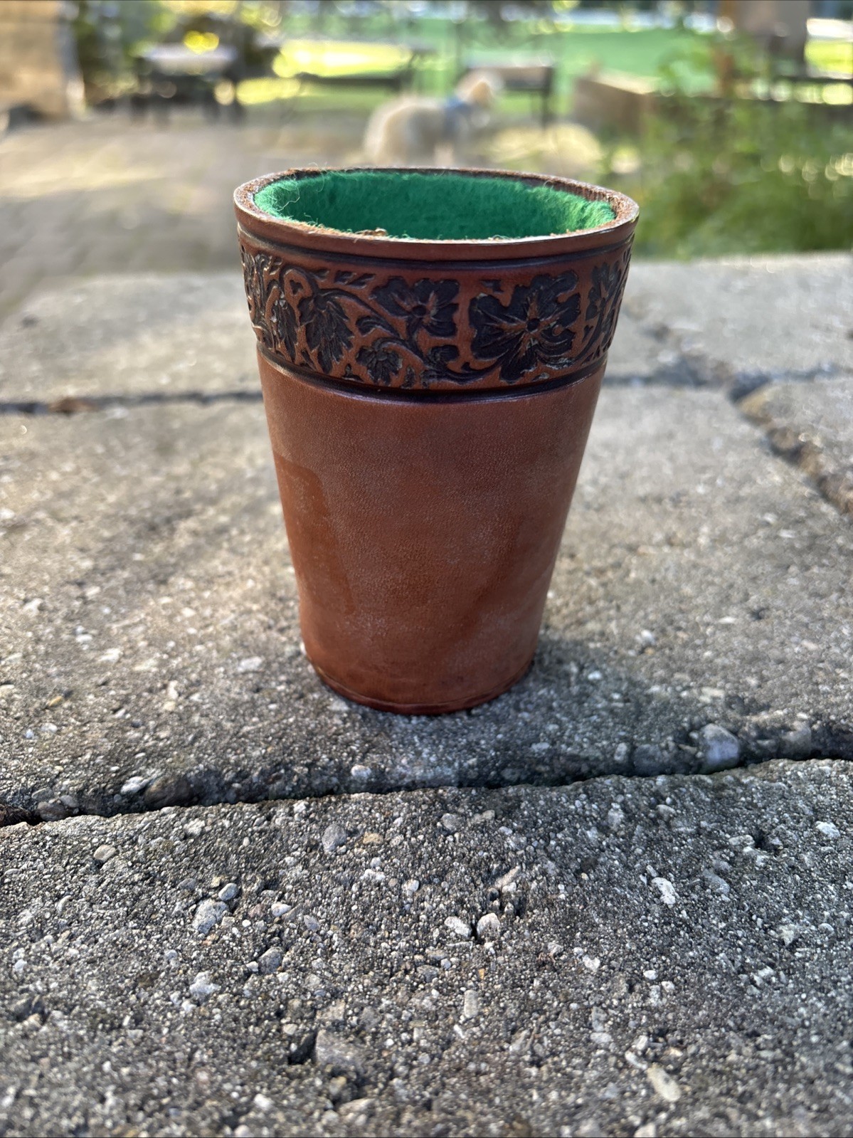 Vintage Argentina? Leather Dice Cup Handcrafted Gaming Cup Collector Piece Vintage Argentina? Leather Dice Cup Handcrafted Gaming Cup Collector Piece