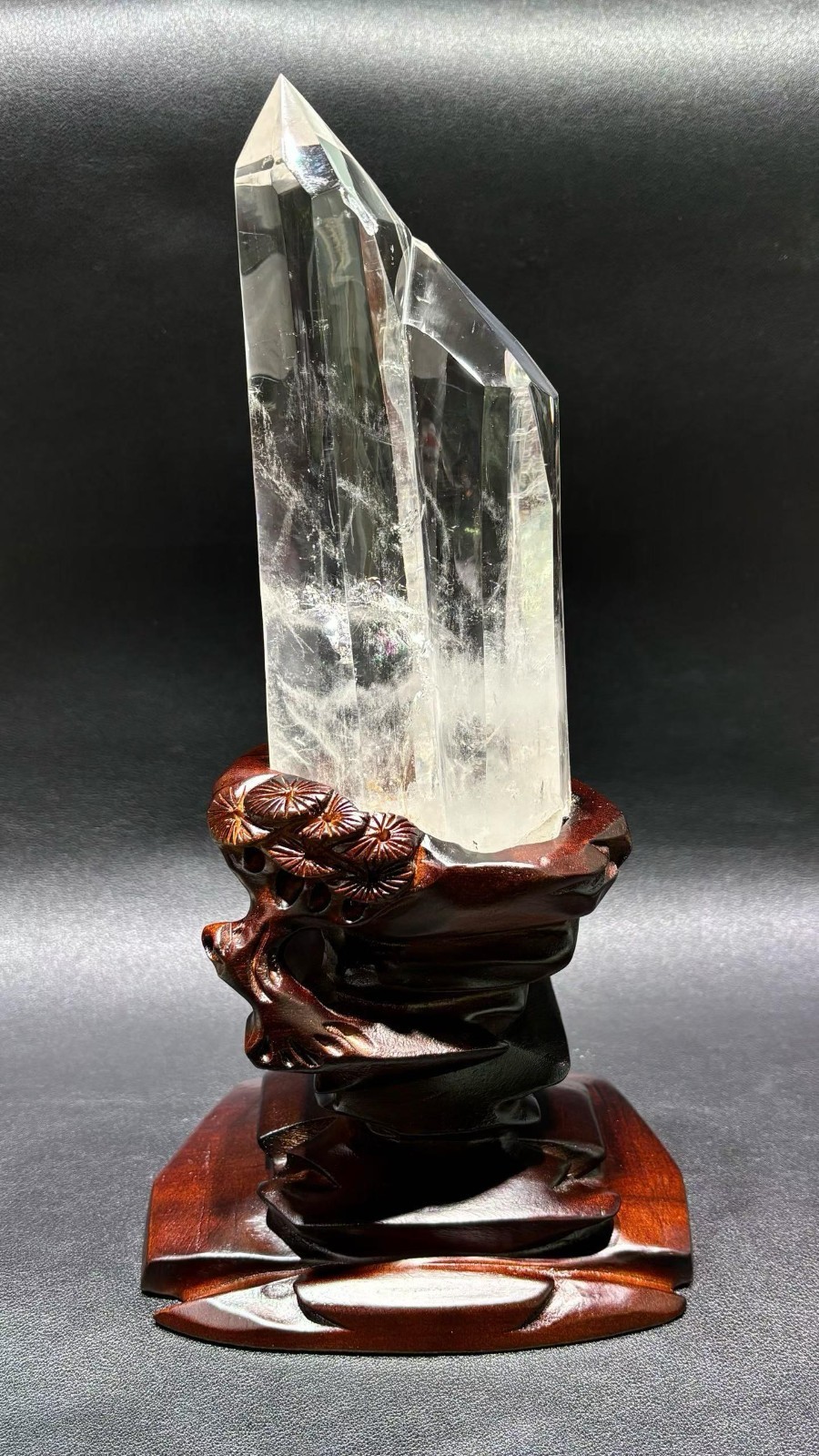 3.86LB Natural clear crystal quartz freeform Mineral healing+stand