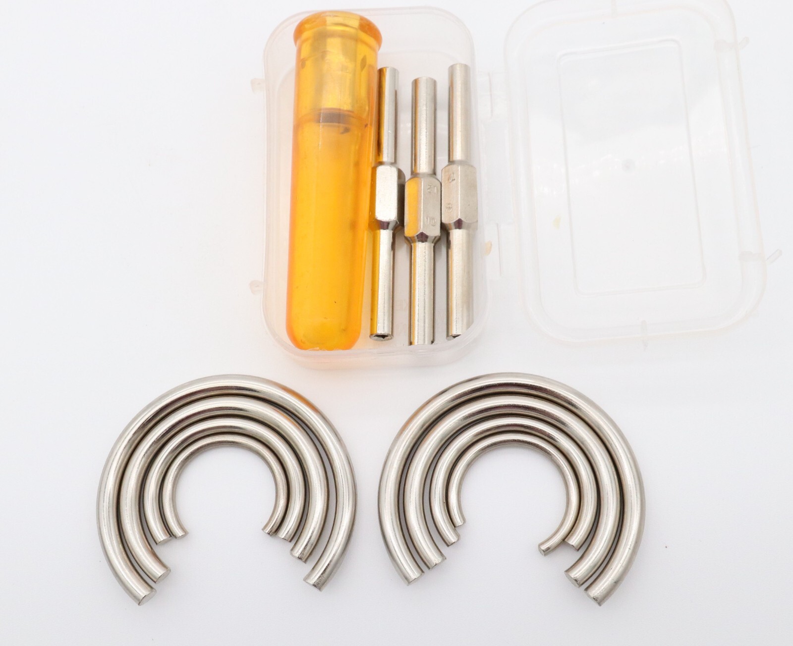 Clock Mainspring Set of 4 Clamps with Mainspring Let Down Tool Combination Set