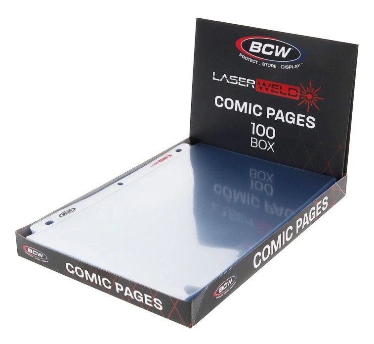 (100 Count) BCW LaserWeld® Comic Page for 3-Ring Binders - Fits Bags and Boards