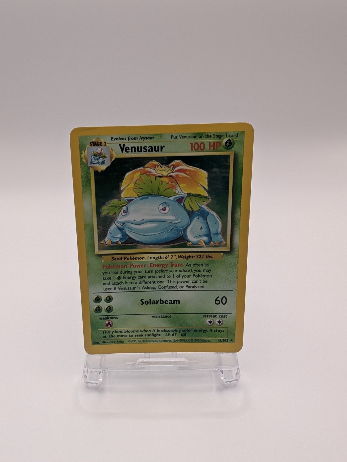 Venusaur 15/102 Base Set Holo English 1999 100 HP Vintage MP