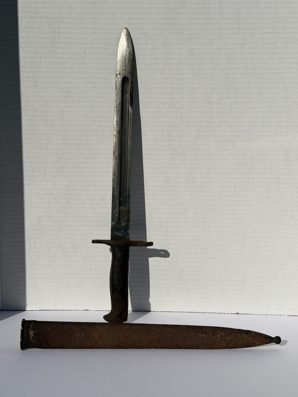 US Model 1892 Krag Jorgensen Bayonet Dated 1896 w/ M1899 Swivel Scabbard Orig