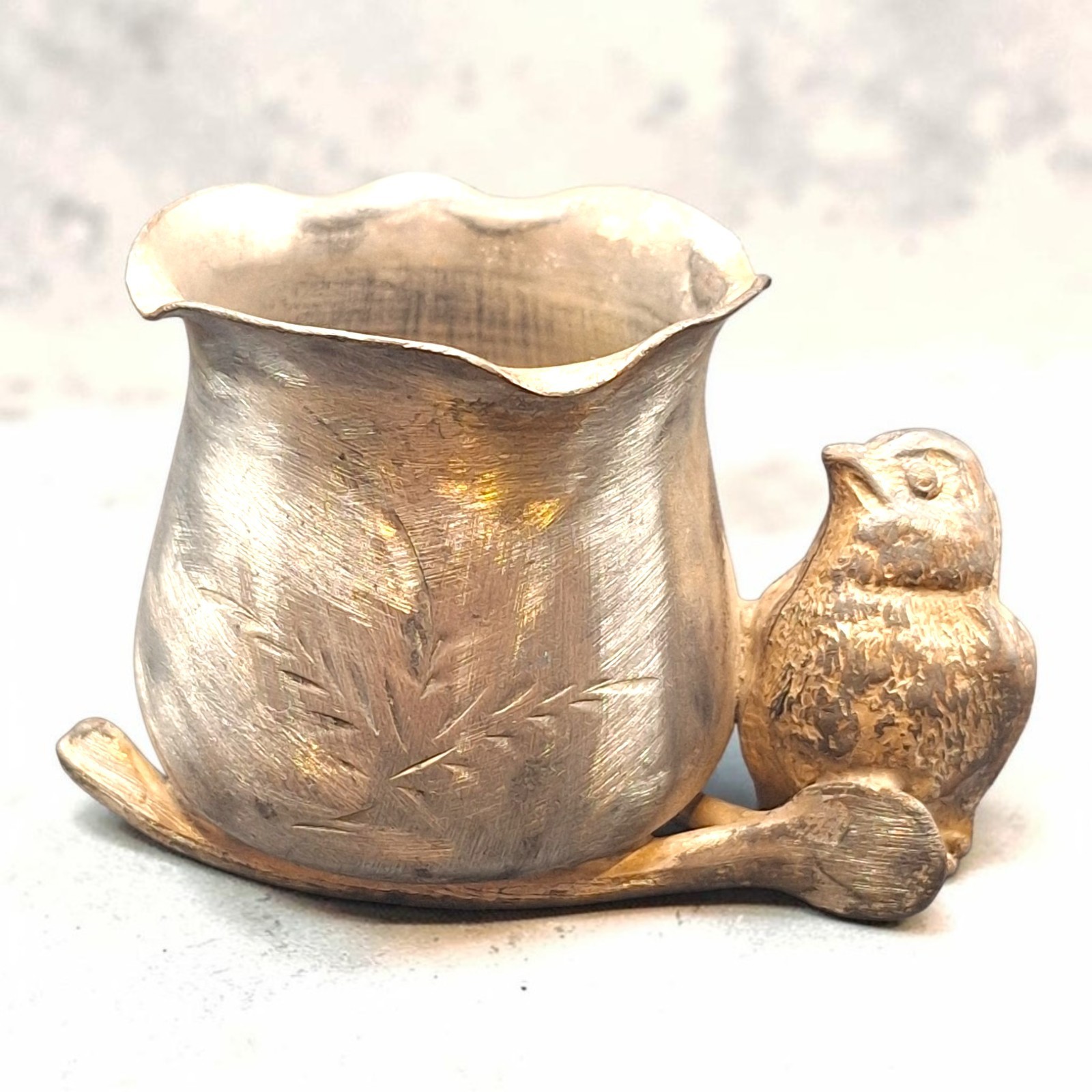 Vintage Wm Rogers #346 Bird w/ Wishbone Bag Toothpick Match Holder