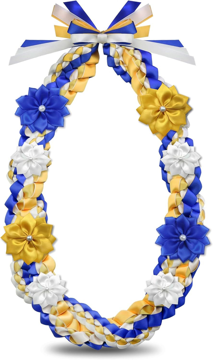 50'' Graduation Lei 2026 Double Braided Ribbon Graduation Lei Necklace with 8 Sa