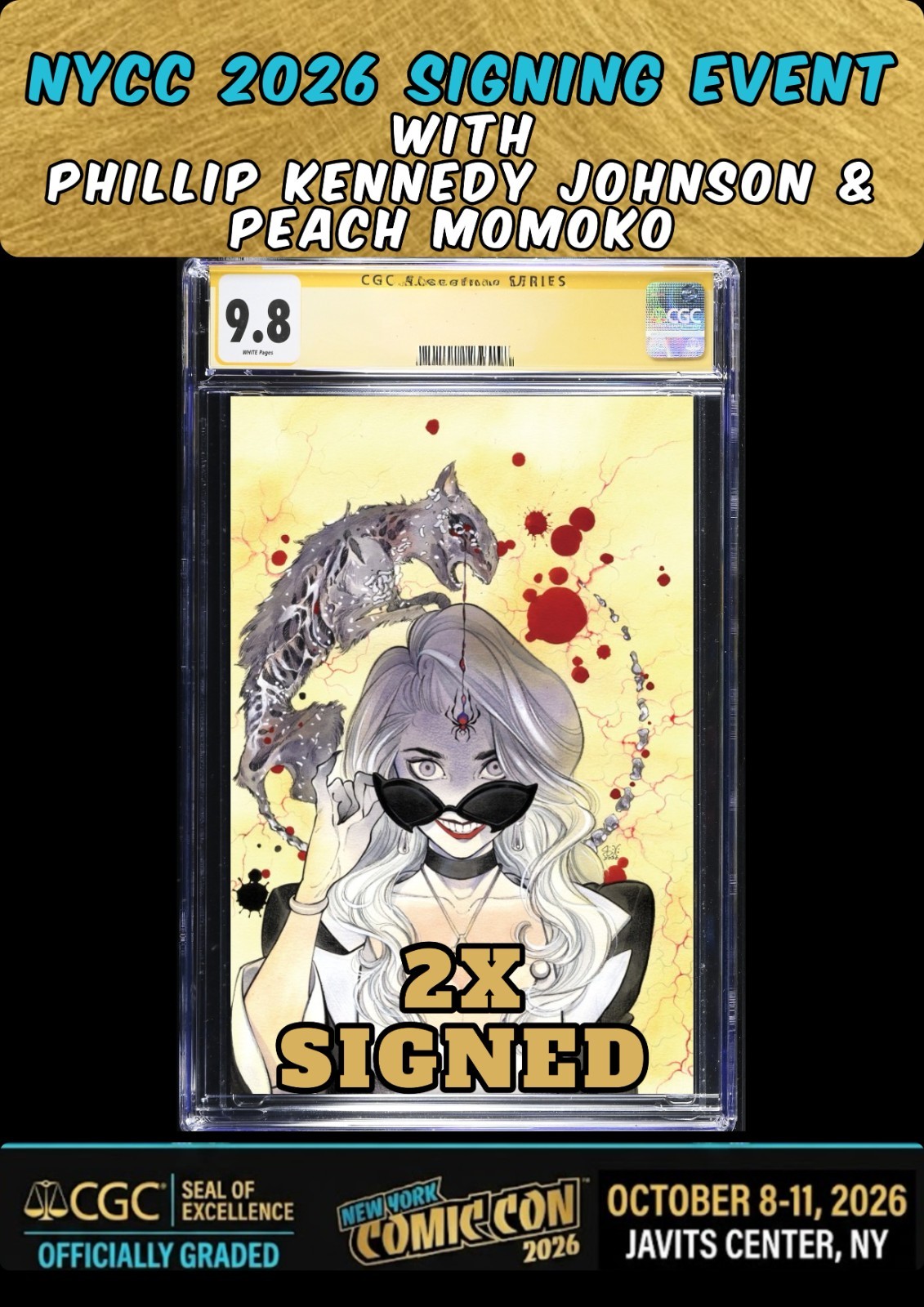MIDNIGHT SPIDER-MAN #1 CGC SS 9.8 2X SIGNED MOMOKO/JOHNSON NYCC PRESALE