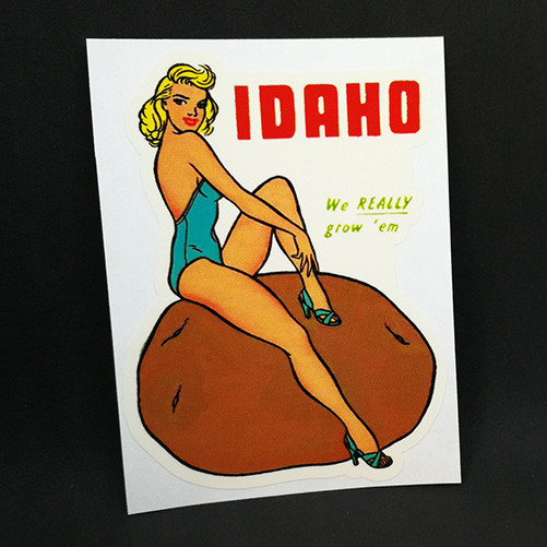 Idaho Vintage Style pinup DECAL, Vinyl pin up STICKER Idaho Vintage Style pinup DECAL, Vinyl pin up STICKER