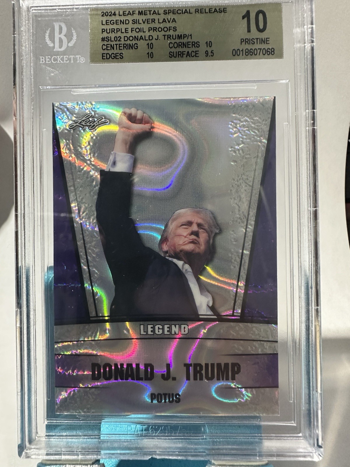 1/1 2024 Leaf Metal Donald Trump Legend Silver Lava Purple Foil Proof ERROR SL-2 1/1 2024 Leaf Metal Donald Trump Legend Silver Lava Purple Foil Proof ERROR SL-2