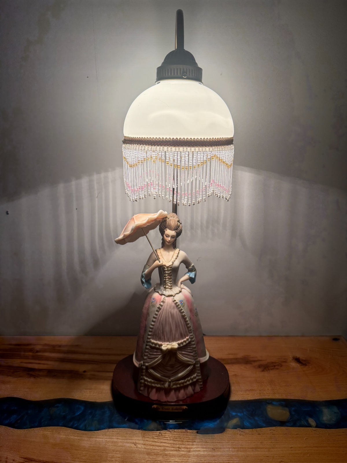 The Crosa Collection Southern Belle Figurine Electric Lamp Holding Parasol The Crosa Collection Southern Belle Figurine Electric Lamp Holding Parasol