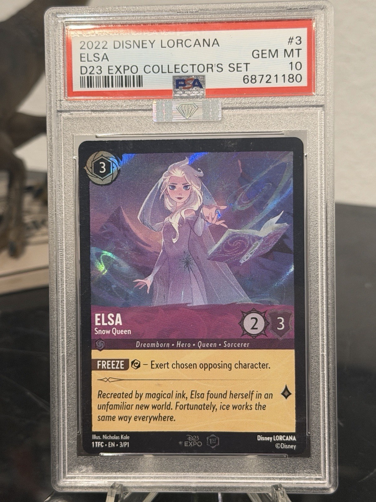 2022 DISNEY LORCANA PROMO D23 EXPO COLLECTOR\'S SET #3 ELSA SNOW QUEEN PSA 10 MBA