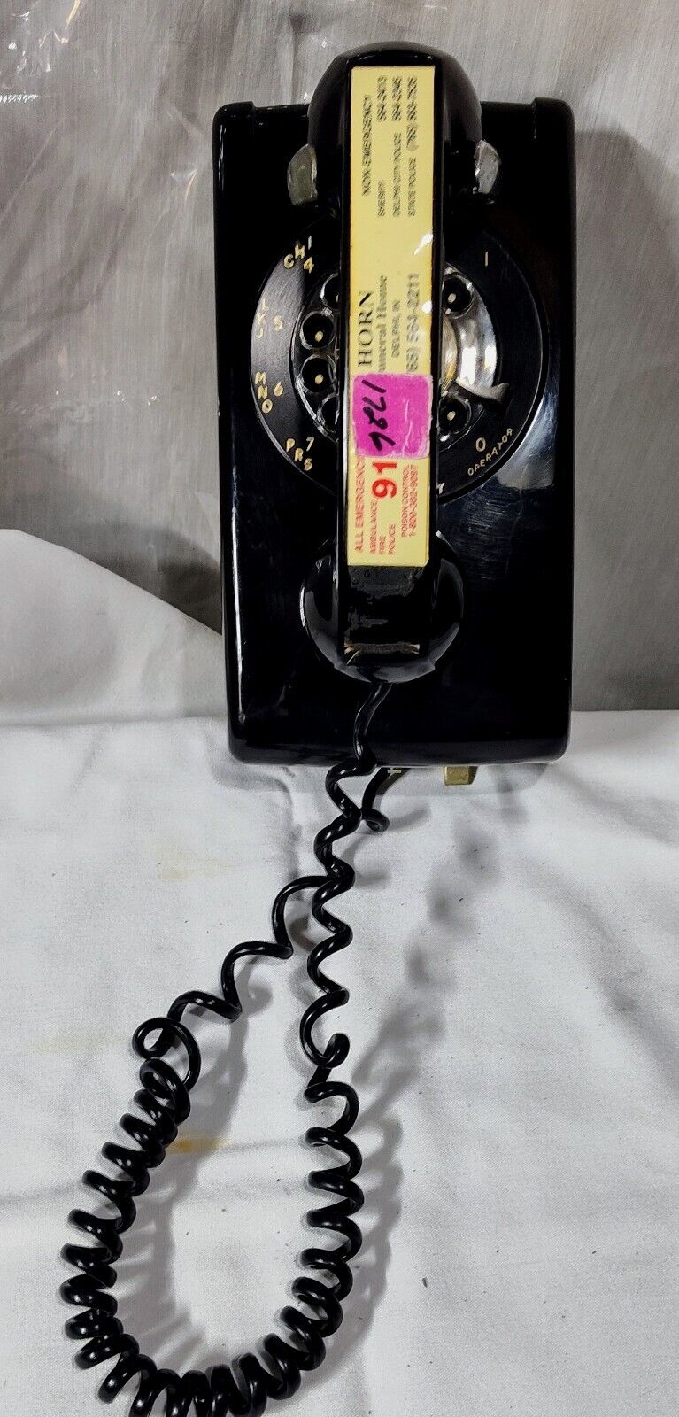 Vintage 1970s Black Northern Telecom Rotary Wall Phone Super Clean Inside & Out