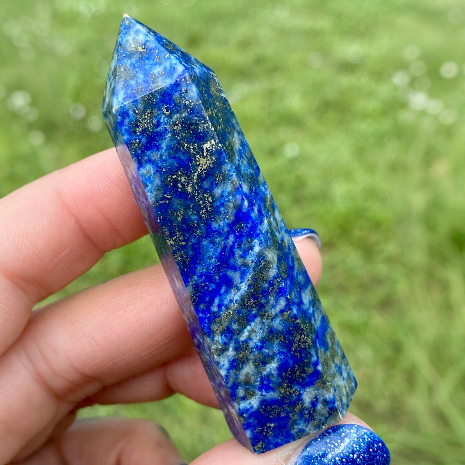 Natural Lapis Lazuli Tower Point Reiki Healing Crystal Wand Obelisk Home Decor Natural Lapis Lazuli Tower Point Reiki Healing Crystal Wand Obelisk Home Decor