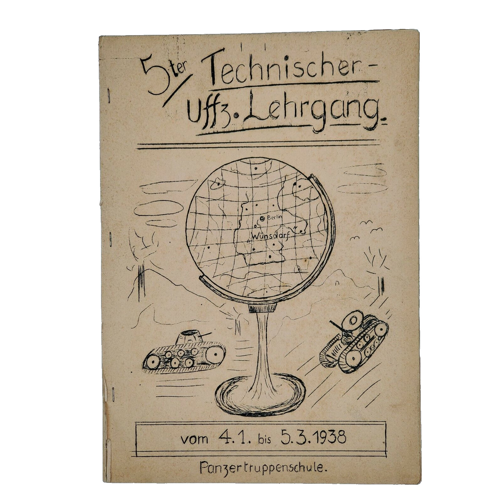 Original 1938 Panzertruppenschule Wünsdorf Booklet 5th NCO Course 34pp Cartoons Original 1938 Panzertruppenschule Wünsdorf Booklet 5th NCO Course 34pp Cartoons