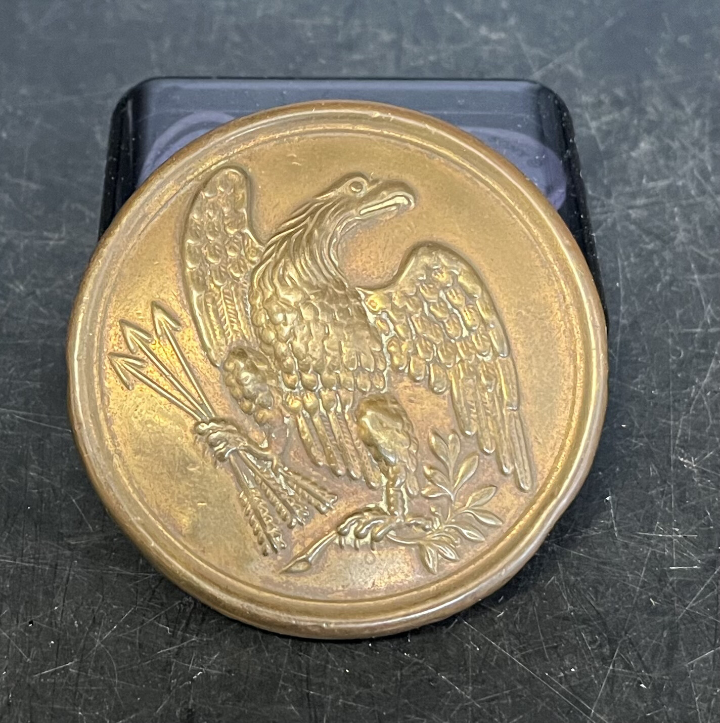 1830's Federal Round Shoulder Plate With Eagle 1830's Federal Round Shoulder Plate With Eagle