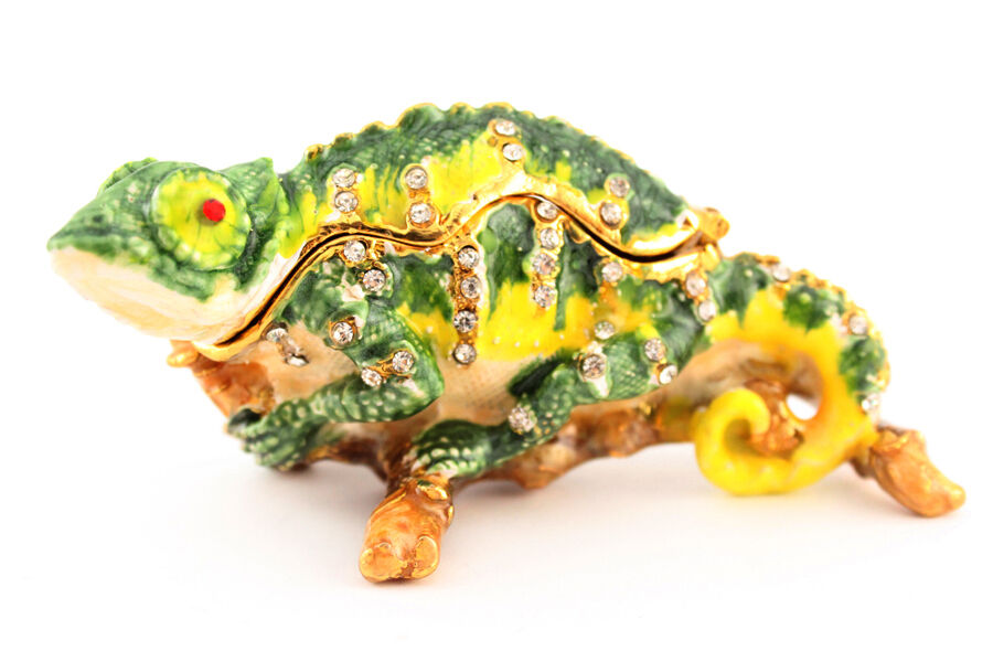 Chameleon Jewelry Trinket Box Decorative Animal Cute Gift Lizard Retile 02029