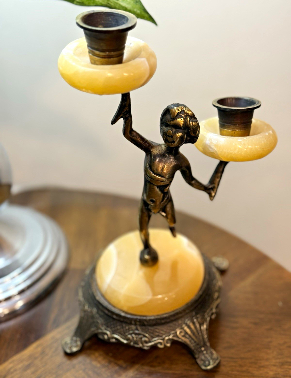 Rare Vintage Brass Cherub Candelabra Marble Base Hollywood Regency 2 Arm Rare Vintage Brass Cherub Candelabra Marble Base Hollywood Regency 2 Arm