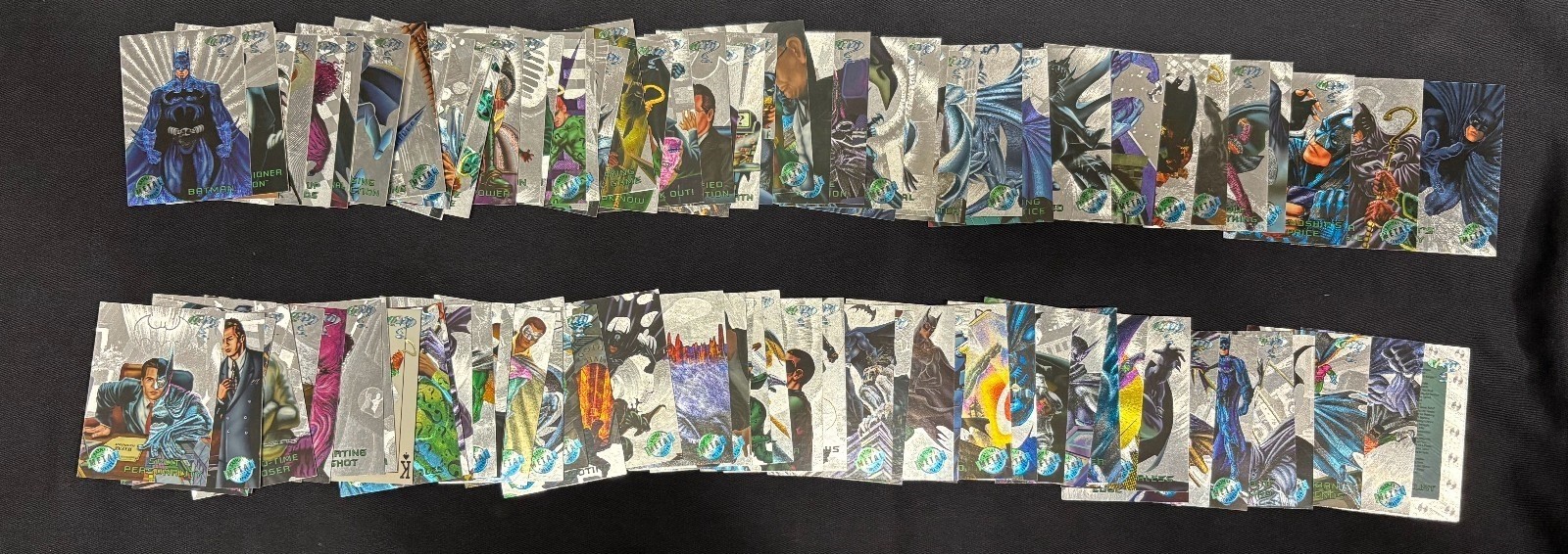 1995 Fleer Metal Batman Forever Silver Flasher Complete Insert Hand Set 1-100