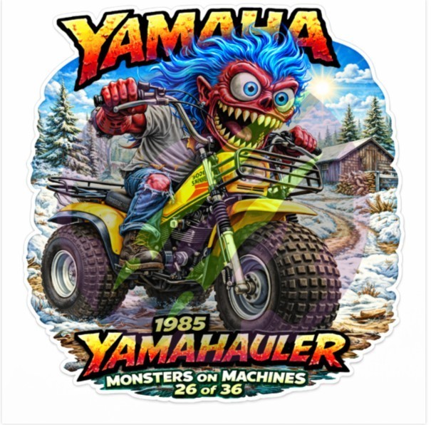 1985 Yamaha YTM200ERN Yamahauler 3-Wheeler 9x9cm Durable Vinyl Sticker 26 of 36