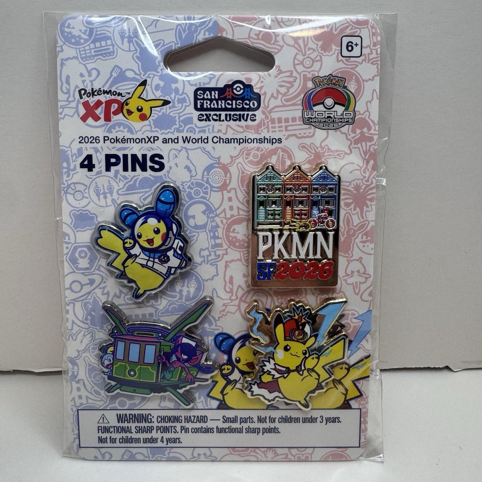 2026 Pokemon XP & World Championships 4 Pin Set San Francisco Exclusive *Sealed* 2026 Pokemon XP & World Championships 4 Pin Set San Francisco Exclusive *Sealed*