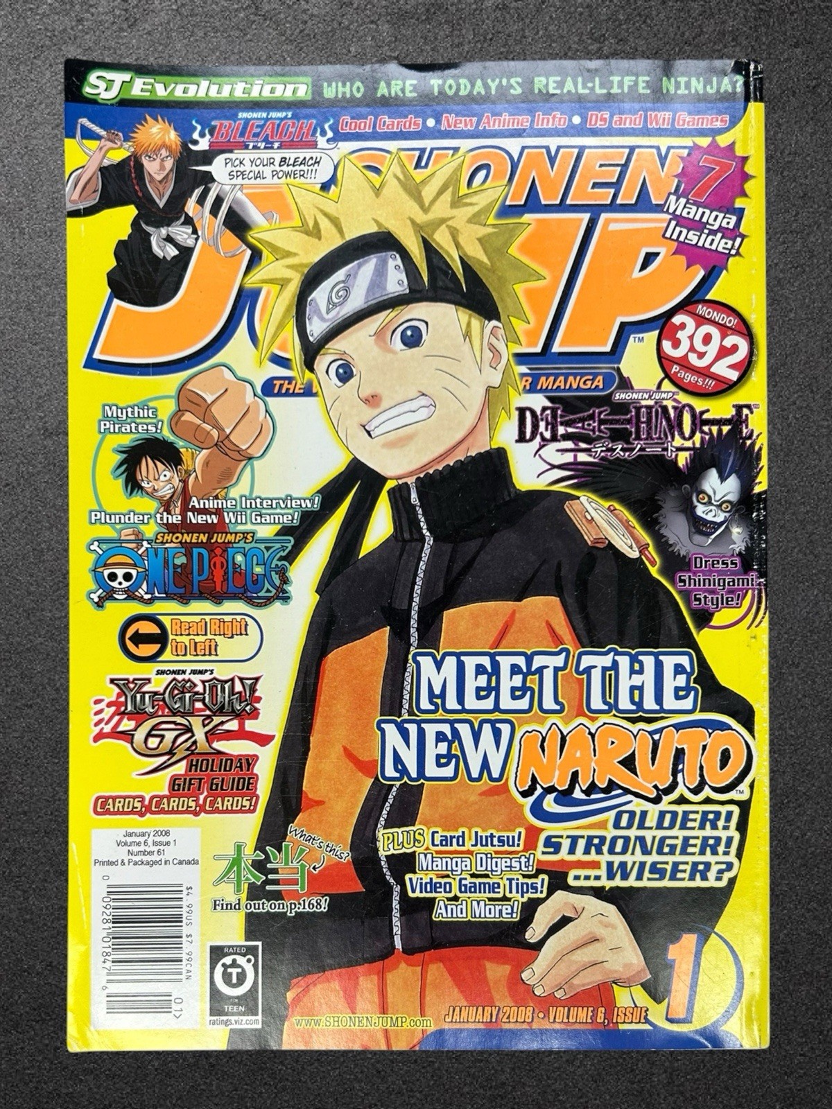 Shonen Jump January 2008 Vol 6 Issue 1 WITH Yu-Gi-Oh Card Wicked Dreadroot