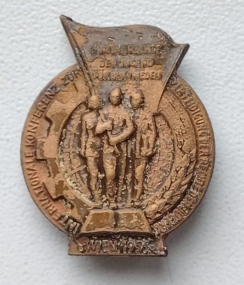 Rare 1953 Vienna Youth Conference Pin Badge Wien Communist Peace Movement WFDY Rare 1953 Vienna Youth Conference Pin Badge Wien Communist Peace Movement WFDY