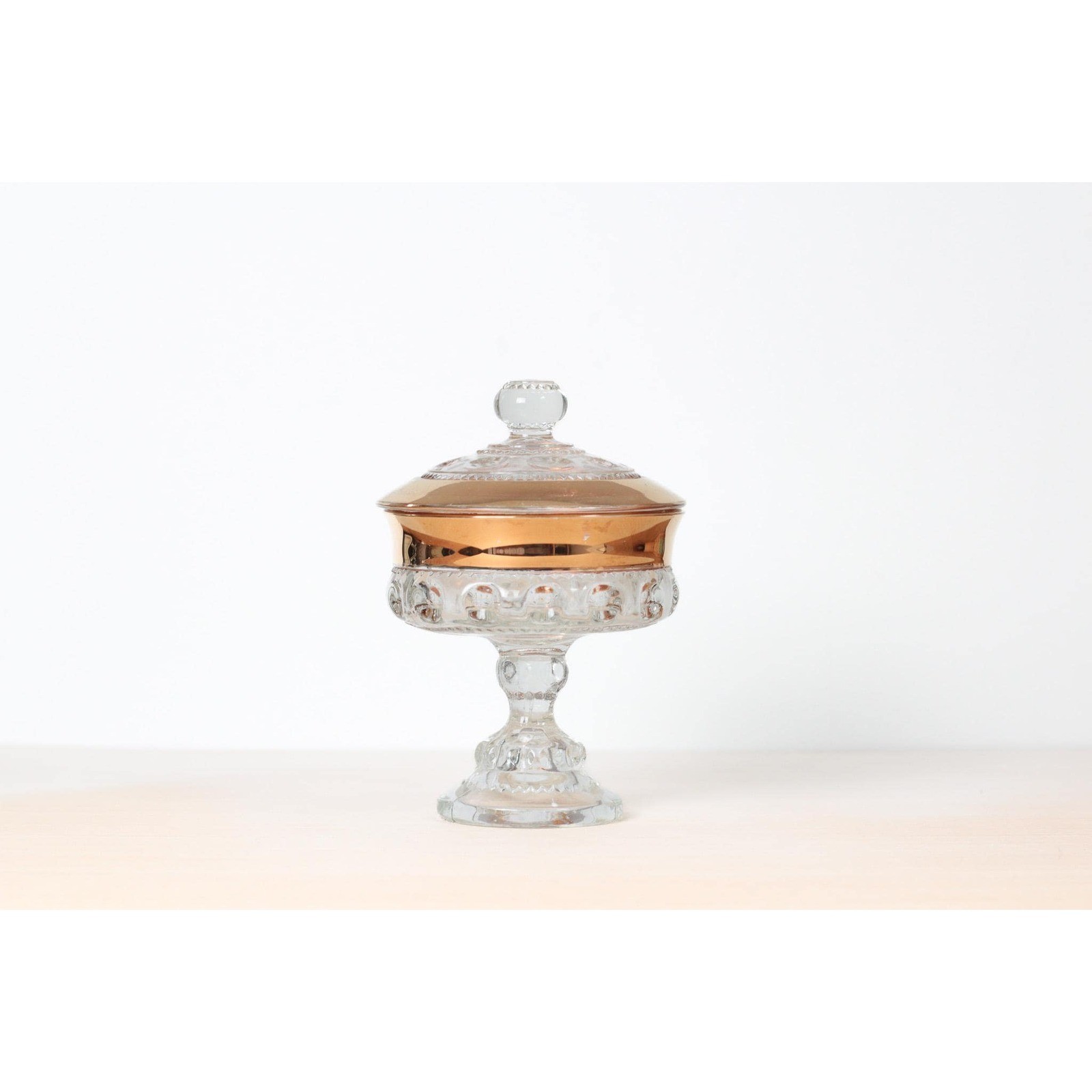 Vintage Pressed Glass Lidded Compote | Mid-Century Candy Jar Vintage Pressed Glass Lidded Compote | Mid-Century Candy Jar