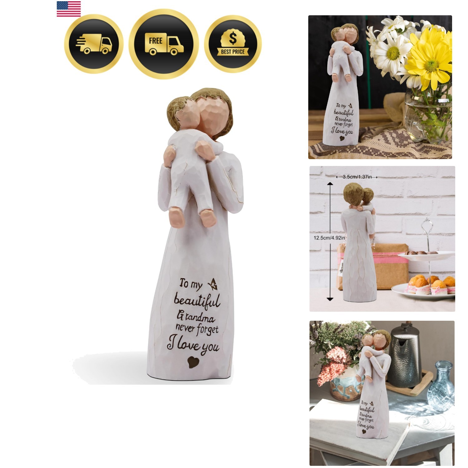 Grandma Gifts, Gifts for Grandma, Sculpted Hand-Painted Figurine Grandma Gifts, Gifts for Grandma, Sculpted Hand-Painted Figurine