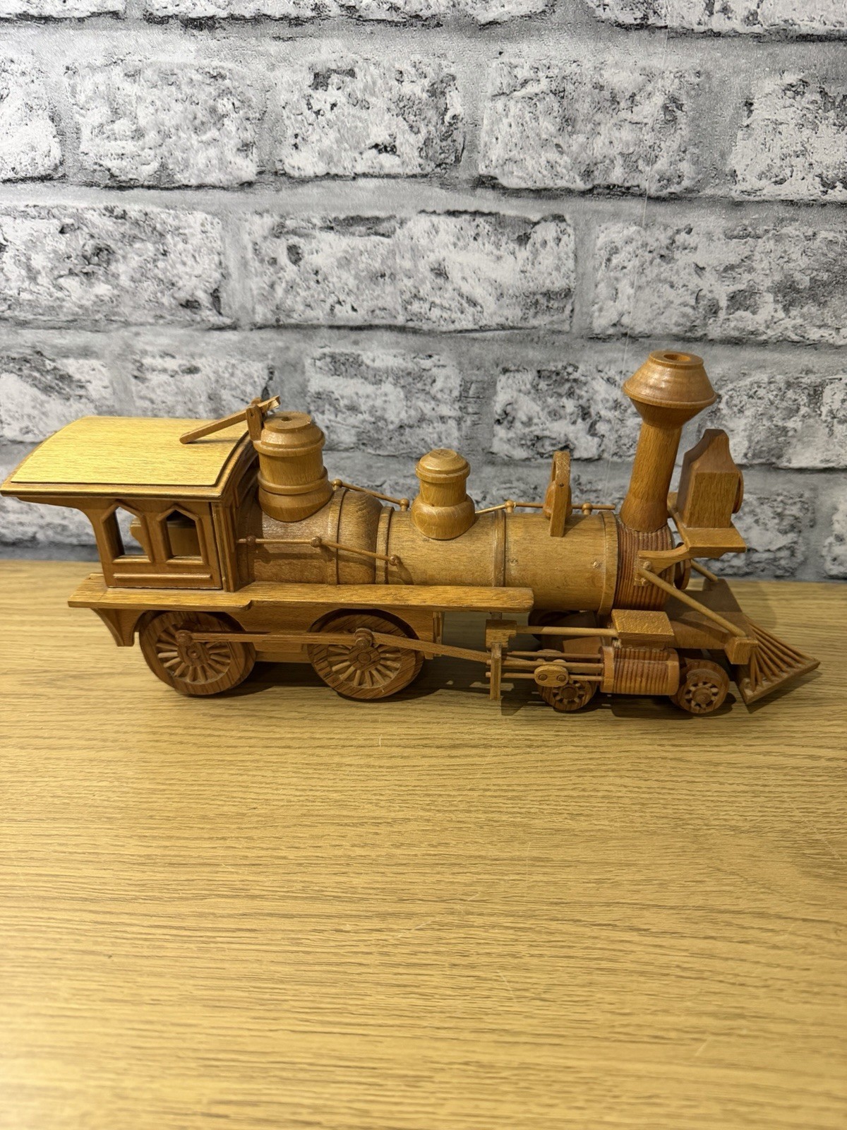 Vintage Handcrafted Wooden Steam Train Locomotive Model Display Wood Burner Toy Vintage Handcrafted Wooden Steam Train Locomotive Model Display Wood Burner Toy