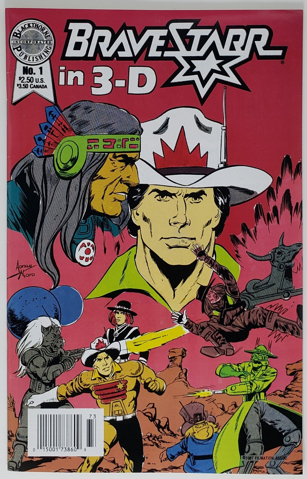 BRAVESTARR IN 3-D 1 Blackthorne Comics 1987 No 3D Glasses Filmation Cartoon