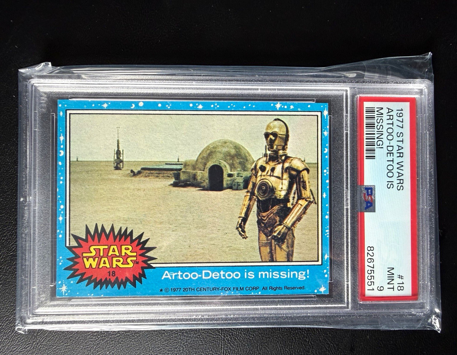 Topps 1977 Star Wars Series 1 ARTOO-DETOO IS MISSING #18 PSA 9