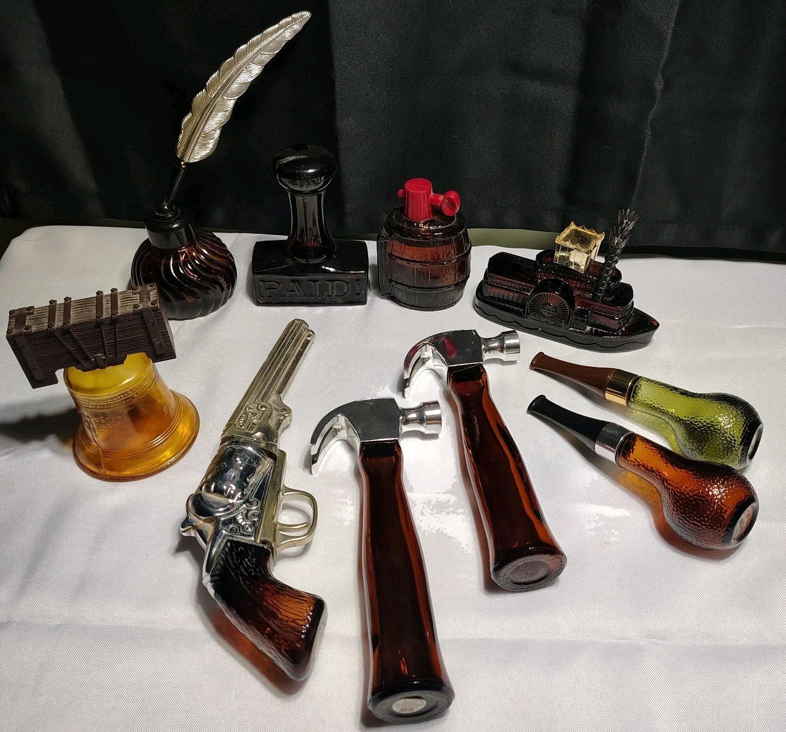 Vintage Lot Of 11 Avon After Shave Brown Decanter Bottles-Various Designs Vintage Lot Of 11 Avon After Shave Brown Decanter Bottles-Various Designs