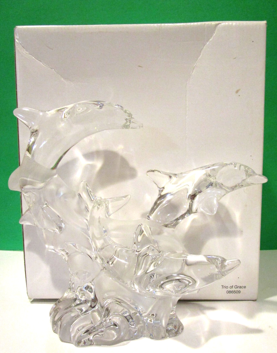LENOX CRYSTAL TRIO OF GRACE FIGURINE -- DOLPHIN -- Made in Germany -- NEW in BOX