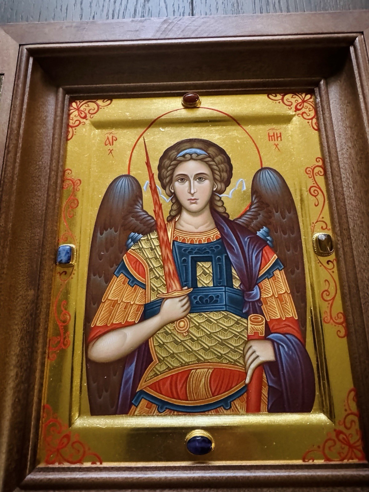 Hand-Painted Archangel Saint Michael Icon | Opening Kiot | St Elisabeth Convent