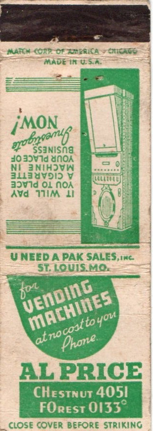 Al Price-U Need A Pak Sales-Vending Machines-St Louis-Missouri-Mo Al Price-U Need A Pak Sales-Vending Machines-St Louis-Missouri-Mo