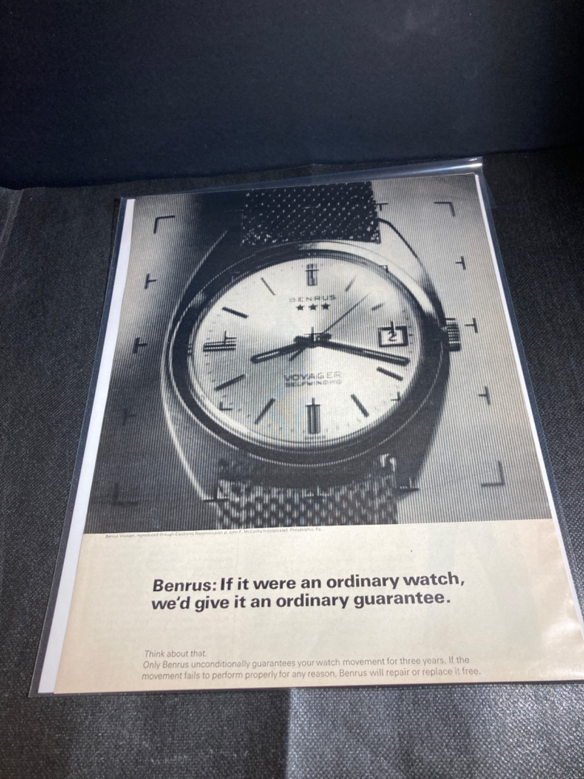 1967  Vintage  Original Print   BENRUS VOYAGER  Watch