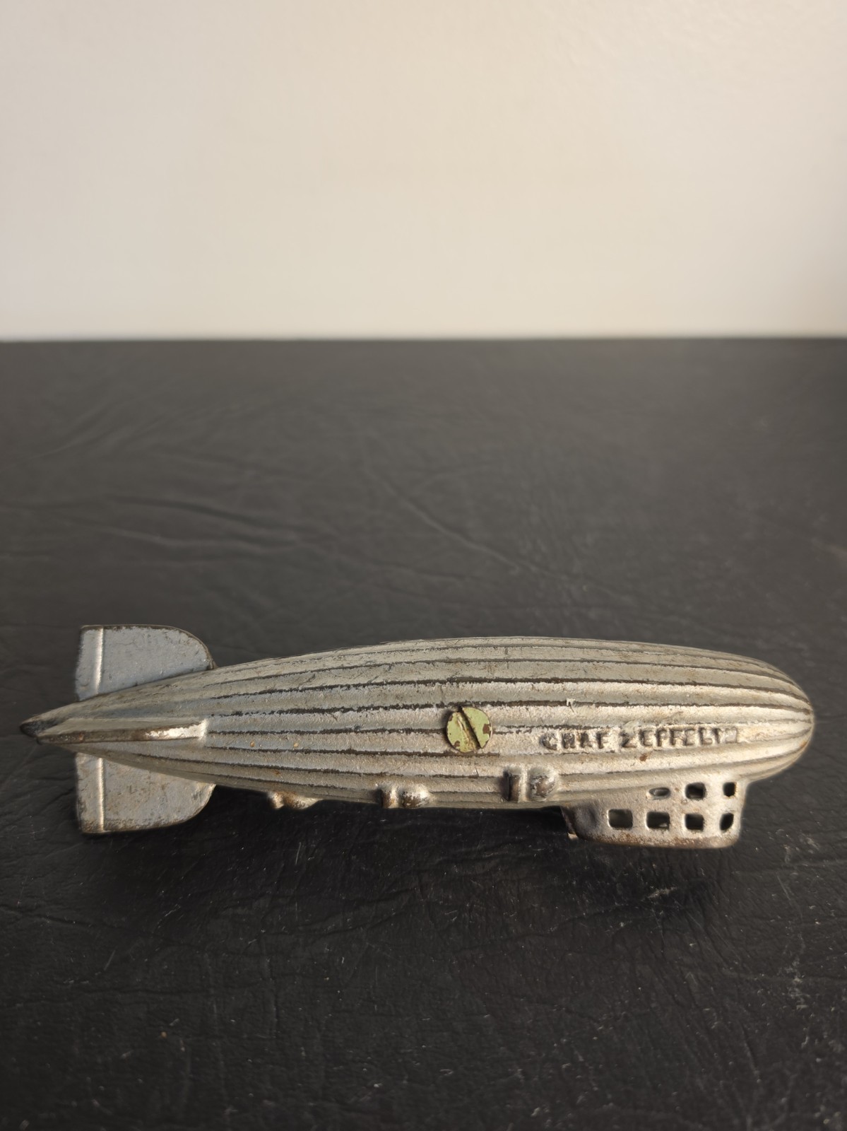 Rare 1920's Vintage AC Williams Graf Zeppelin Cast Iron Coin Bank