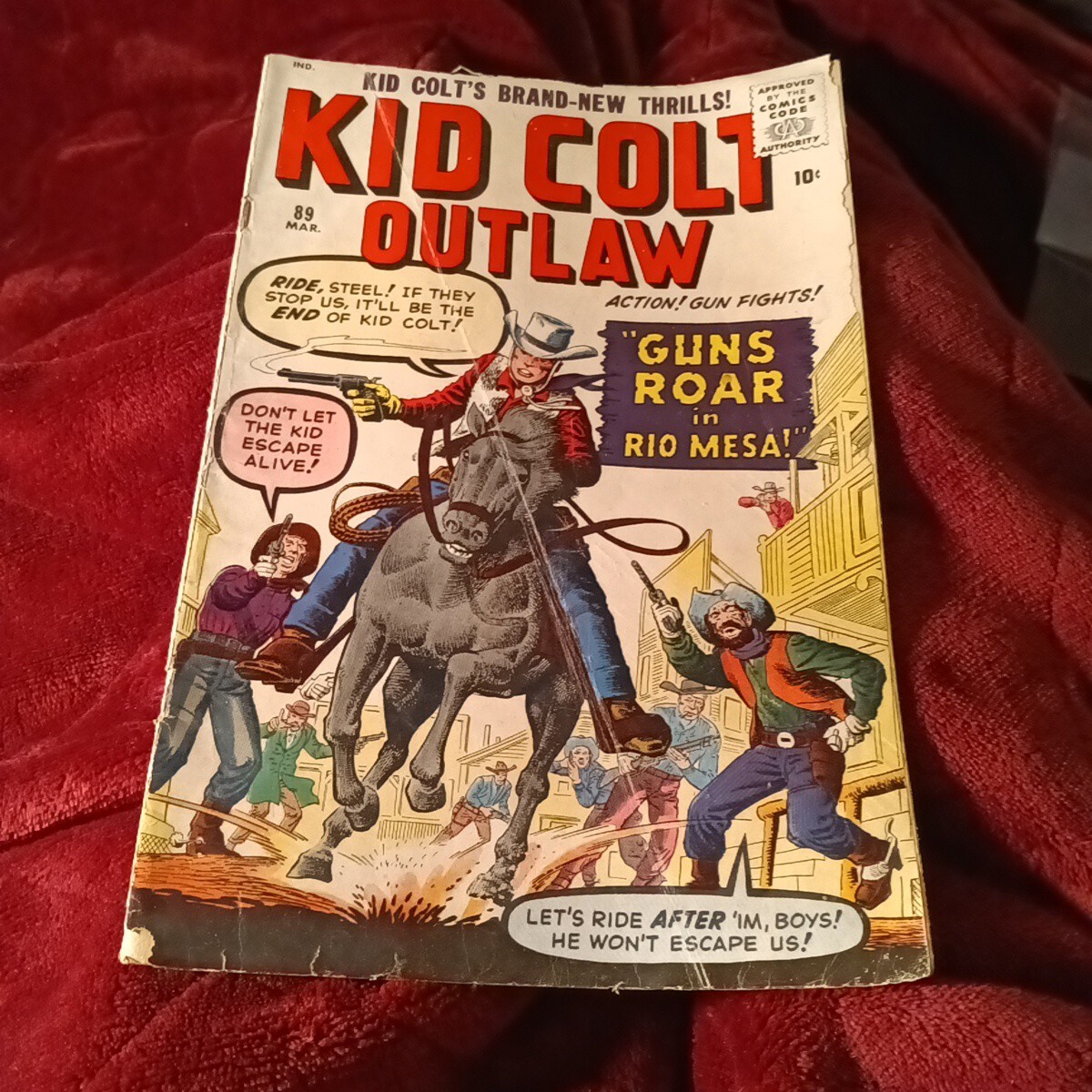 Kid Colt Outlaw #89 Trapped Marvel atlas 1960 Williamson art silver age western Kid Colt Outlaw #89 Trapped Marvel atlas 1960 Williamson art silver age western