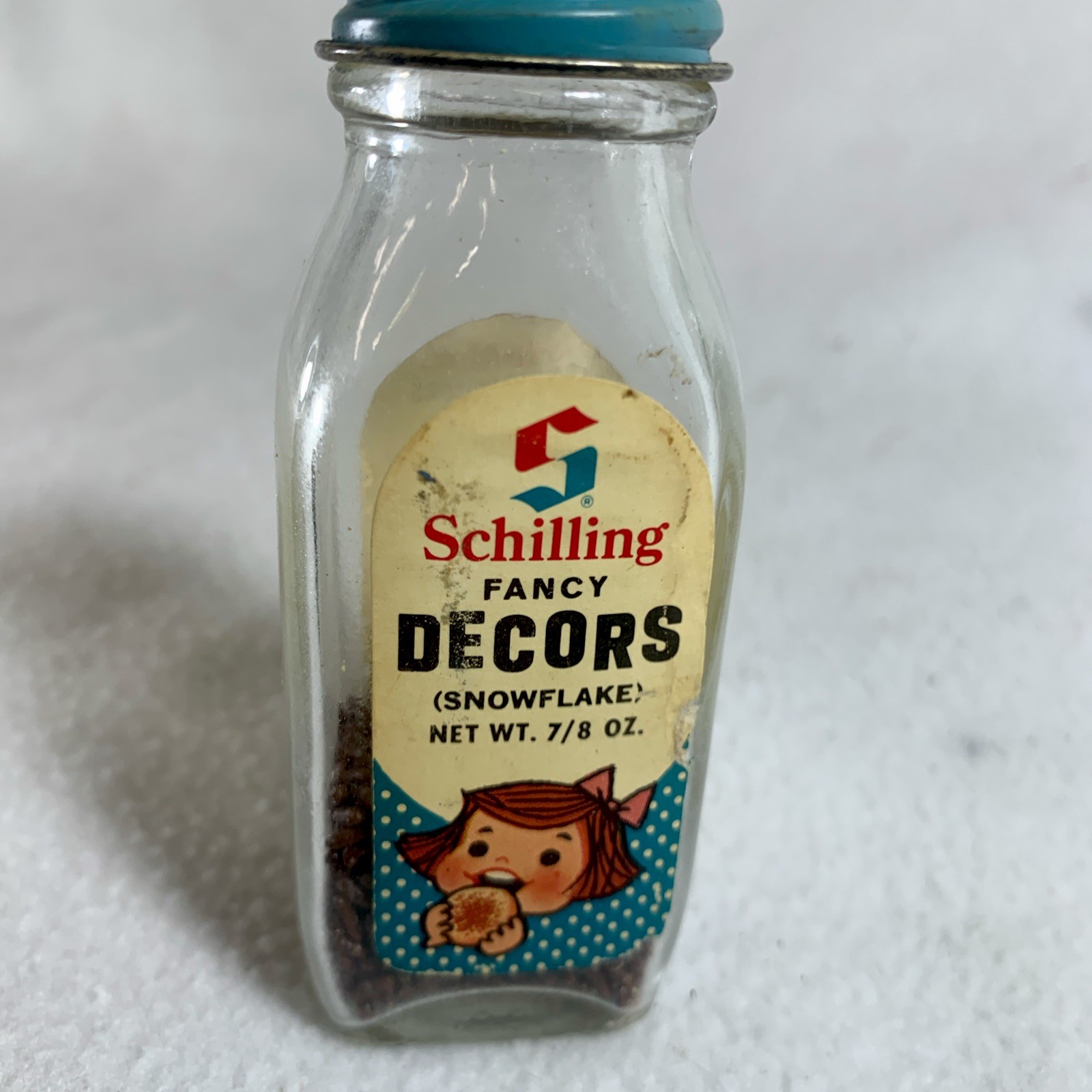 Vintage 1960’s Schilling Fancy Decors Snowflake McCormick Glass Spice Jar Vintage 1960’s Schilling Fancy Decors Snowflake McCormick Glass Spice Jar
