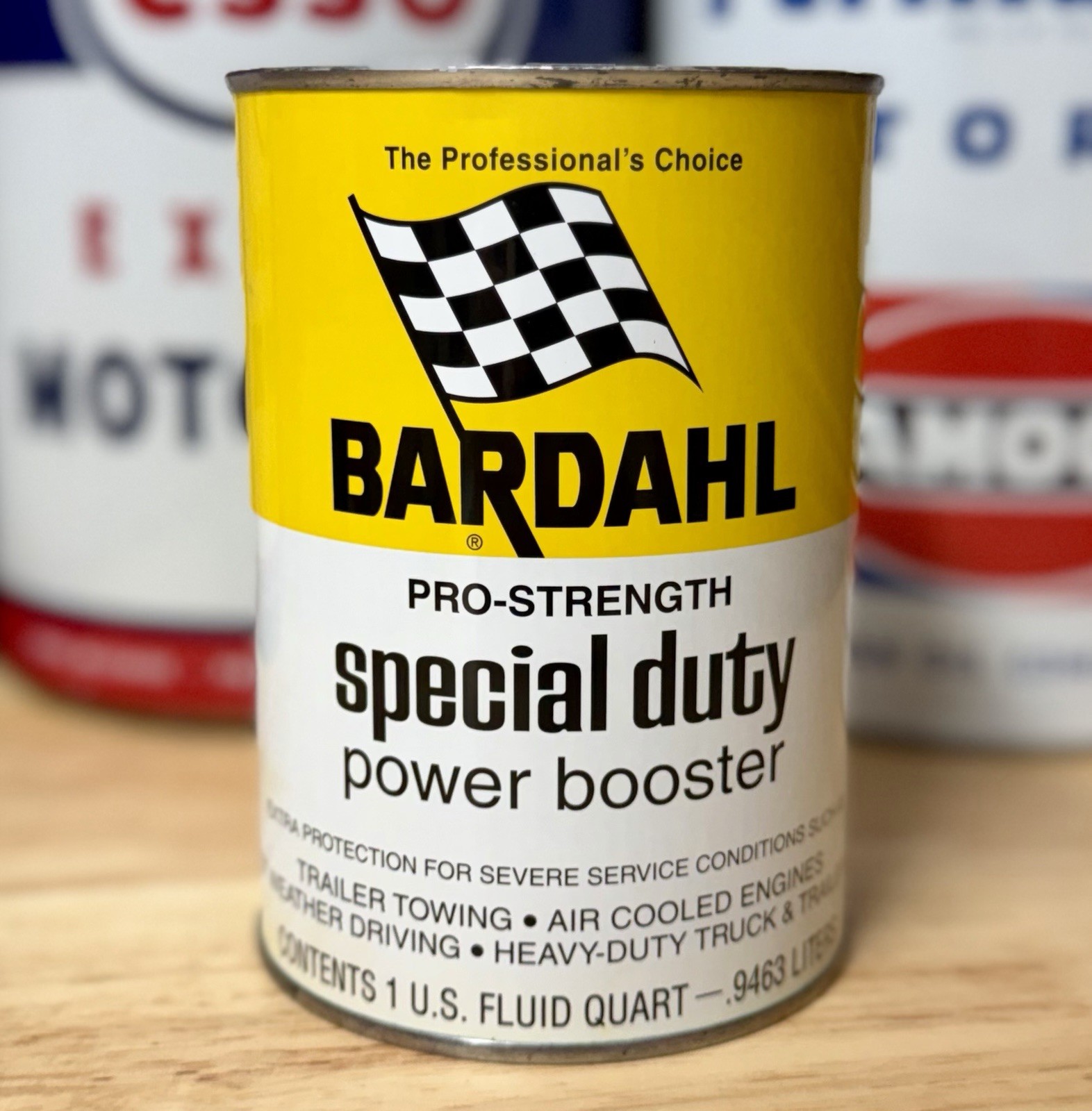 Vintage NOS Bardahl Special Duty Power Booster Oil Can Quart FULL