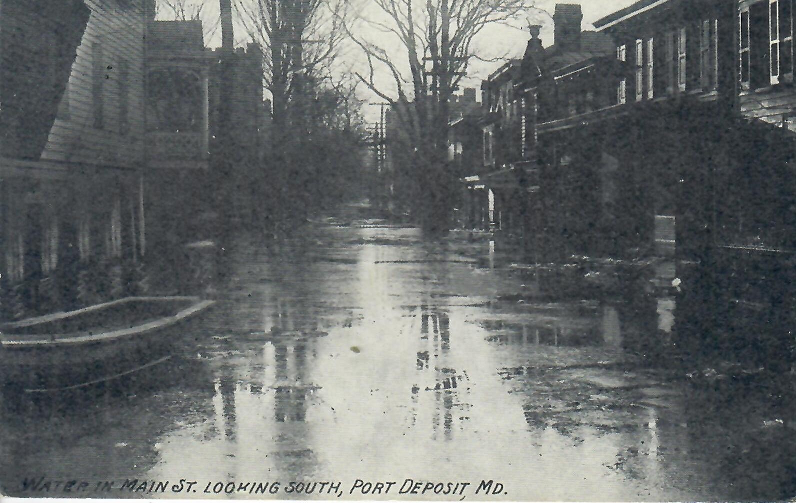 Susquehanna River Springtime Flooding Inundates Streets of Port Deposit MD