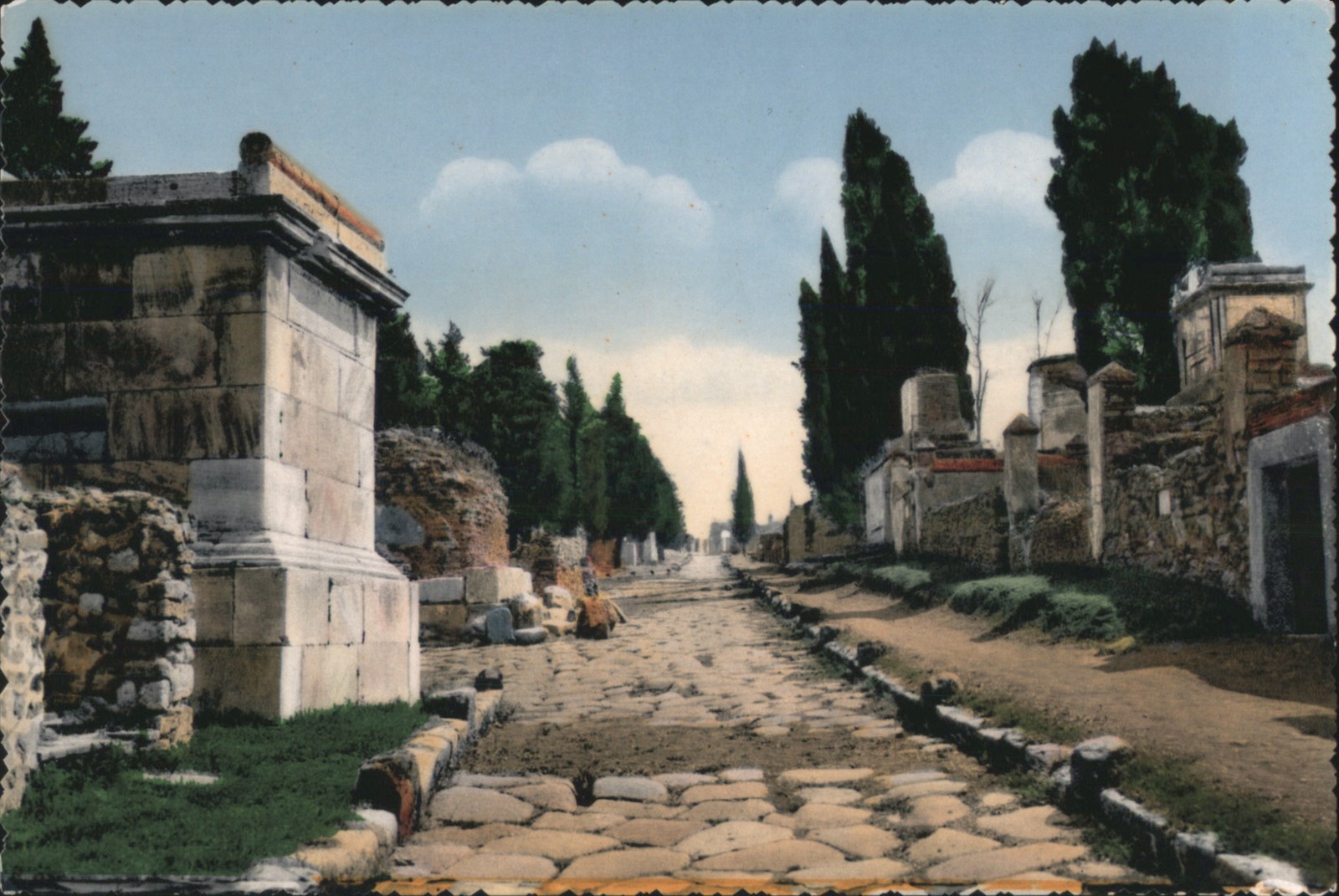 POMPEI, Italy Herculaneum Gate Street of Tombs, Pompeii Vintage Postcard POMPEI, Italy Herculaneum Gate Street of Tombs, Pompeii Vintage Postcard